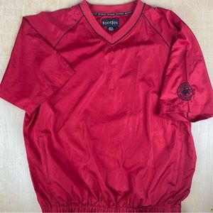 FootJoy Mens Large Pullover Windbreaker Flossmoor CC Invitational Red